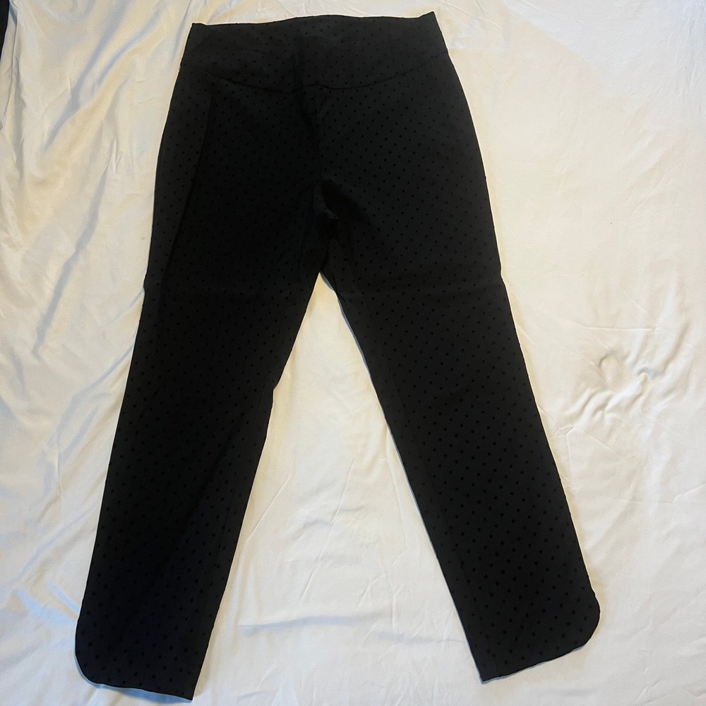 Soft Surroundings Black Velvet Polka Dot Tulip Hem Pants Style 3B291 PM Petite M
